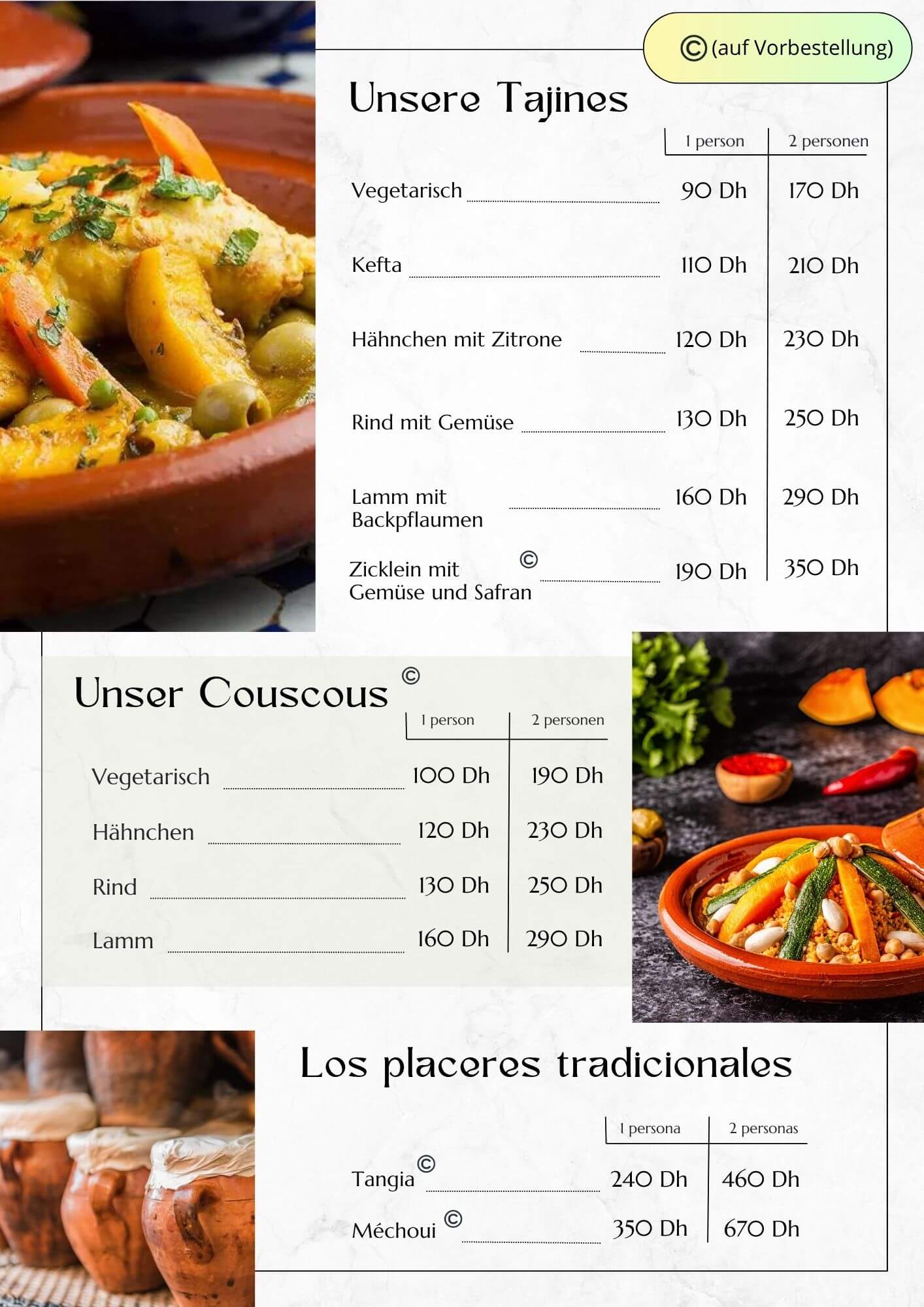 Aurocher Speisekarte – Tajines, Couscous und traditionelle marokkanische Spezialitäten in Oukaimeden